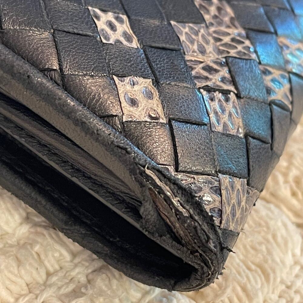 Bottega Veneta Python Print Weaved Wallet - image 4